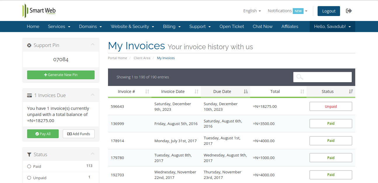 How to Make Payment on Invoices Smart Web Nig. Ltd.